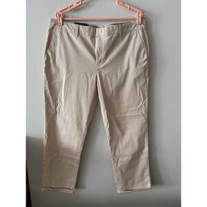 Tommy Hilfiger Hampton Stretch Slim Chino Pant Women's Size 16 Tan Ankle Preppy